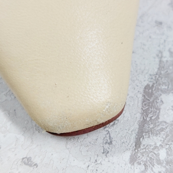 New Franco Sarto Cream Leather Square Toe Slingback Flats W227 - Picture 13 of 14